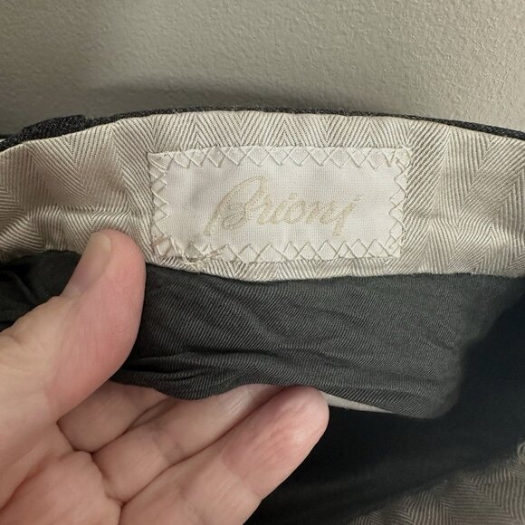 dress pants 100% wool pleated cuffed made in italy designer gray W36 32L - Picture 9 of 10